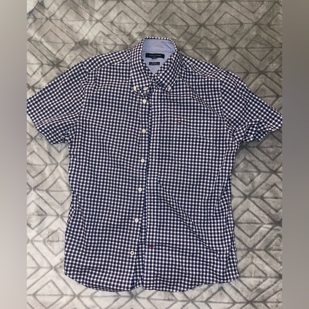 Tommy Hilfiger Mens Button Down Short Sleeve Shirt